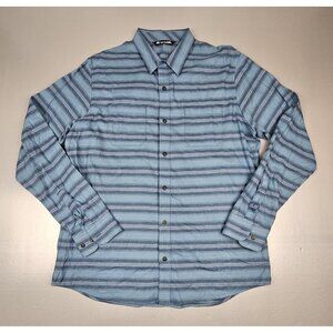 Travis Mathew Button Up Shirt. Mens‎ Large Stripe Lightweight Golf Longsleeve.